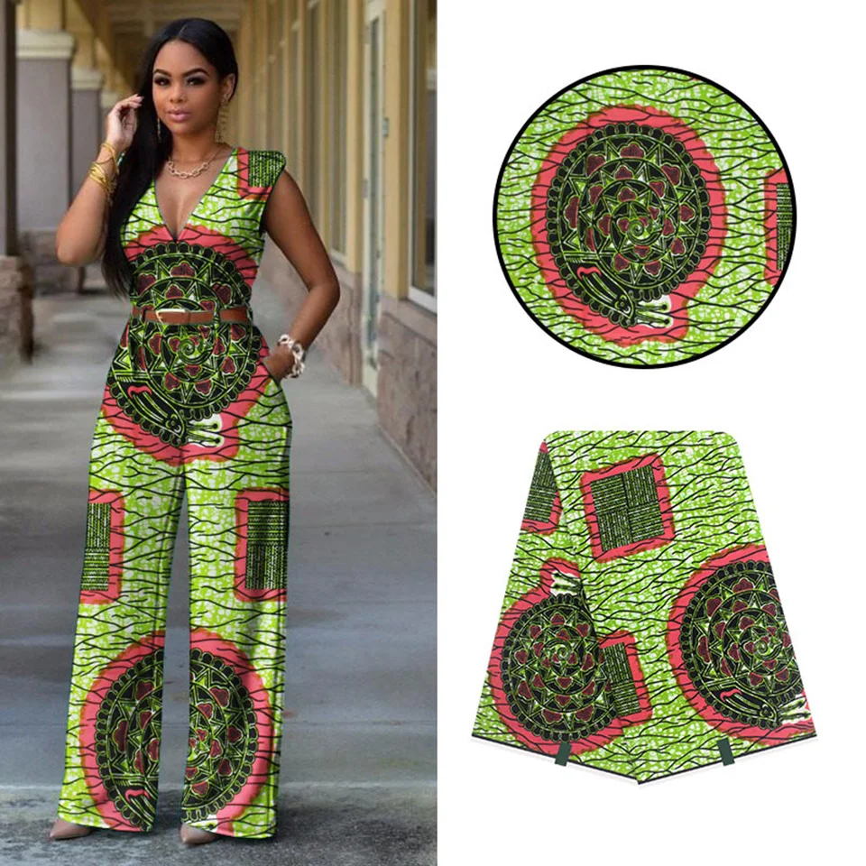 

Latest green african ankara print fabric wholesale Ankara wax java print fabrics/kitenge/vitenge/lapa/Chitenge 6 yards Y-189