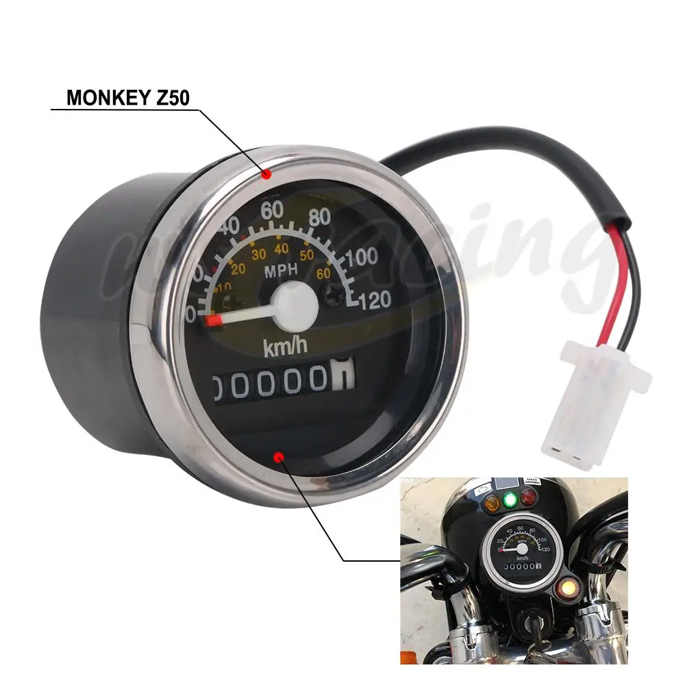 Velocímetro de aluminio de plástico para motocicleta, instrumento medidor para Honda Monkey Z50 50Z 50 Z
