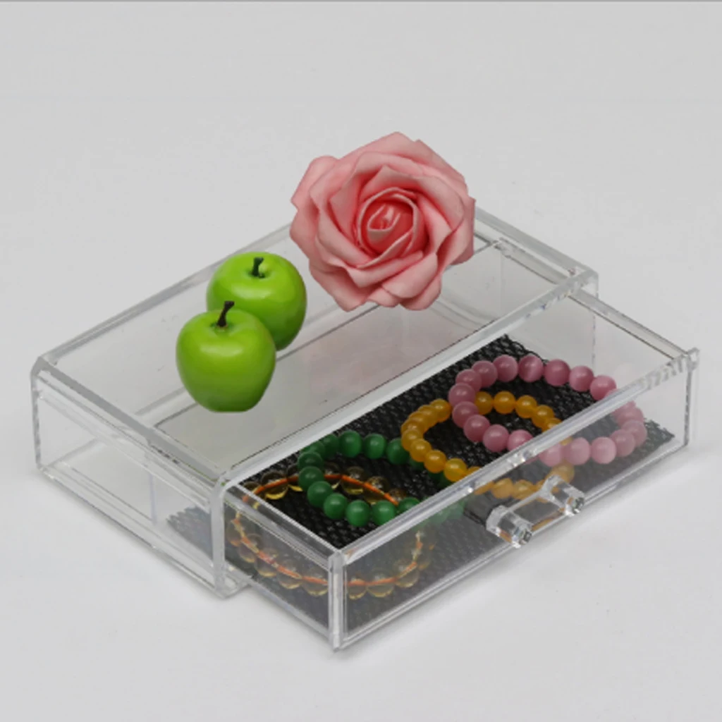 

Single Layer Drawer Acrylic Makeup Organizer Box Cosmetic Storage Case Clear
