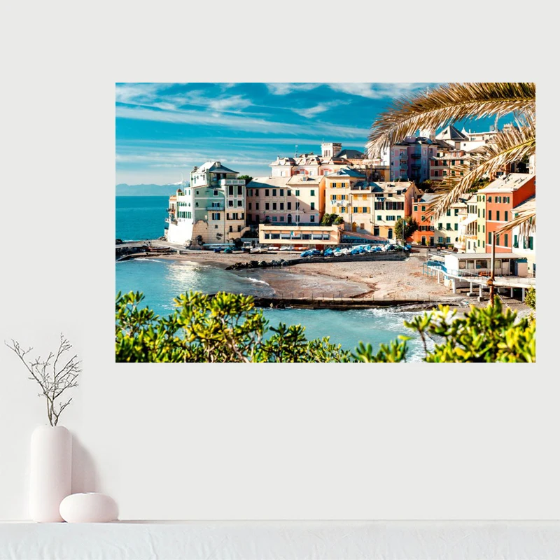 Настенный декор на заказ холст с итальянским зданием плакат тканевые настенные