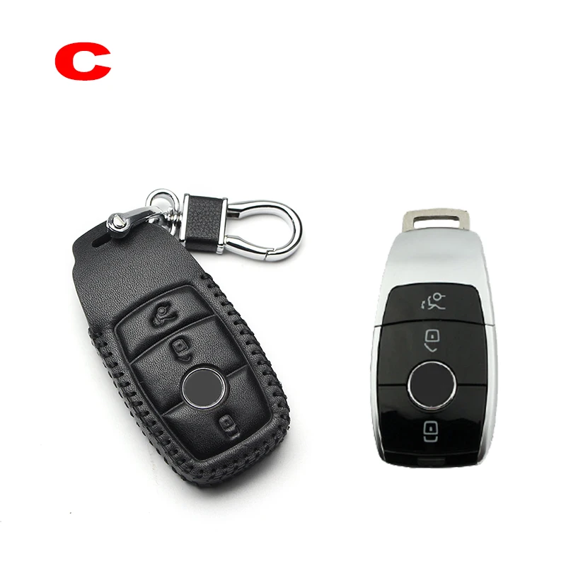 C Black line Чехол для автомобильных ключей, защитный чехол для Mercedes Benz W202 W203 W204 AMG W210 W211 C S E class W212 W176 GLA - Название цвета: C Black line