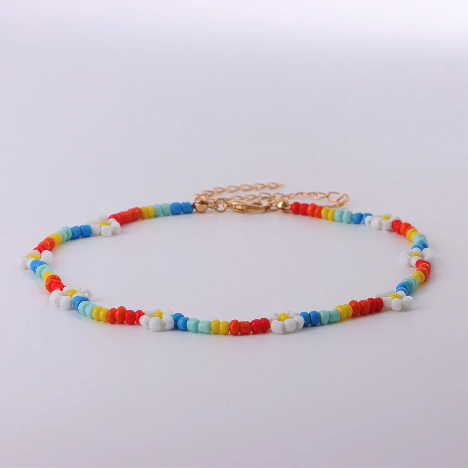 

Korean Fashion Colorful Little Daisy Flower Beaded Necklace For Women Bohemian Beads Clavicle Chain Choker Necklace Jewelry