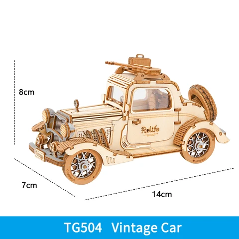 Robotime Rolife винтажная Модель автомобиля 3D деревянные игрушки-головоломки для детей и взрослых TG504