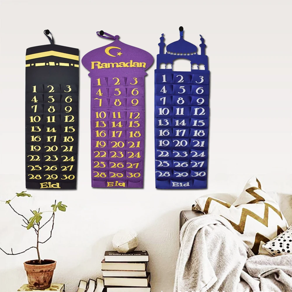 

Фетр ИД Мубарак Рамадан кареем мечеть обратный отсчет календарь детский подарок украшения на Рамадан 2023