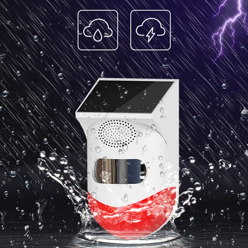 

Wifi Solar Infrared Detector Wifi Alarm System Solar Siren Outdoor PIR Waterproof Wireless Strobe Siren
