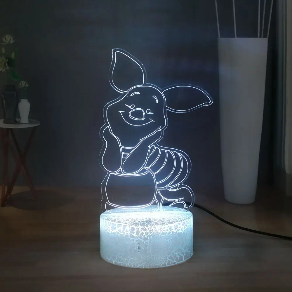 Светодиодный ночник с изображением Винни из мультфильма настольная лампа милым