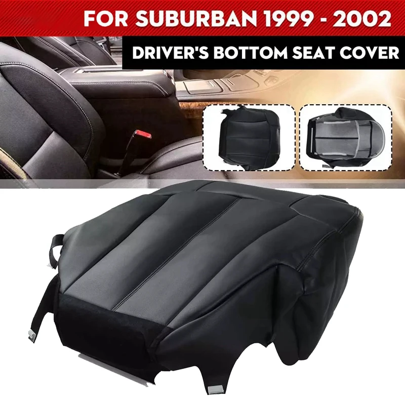 

Car Front Driver Side PU Leather Seat Cushion Bottom Seat Cover for Chevy Silverado Suburban 1999 2000 2001 2002