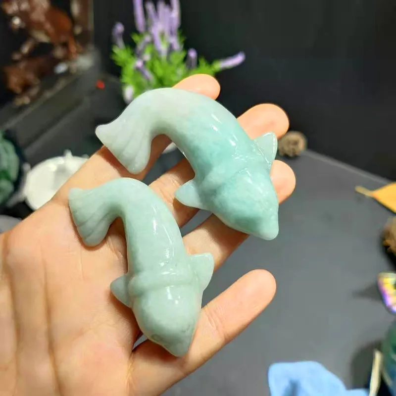 1 шт. натуральный драгоценный камень ручной работы Прекрасный Рыба Кристалл