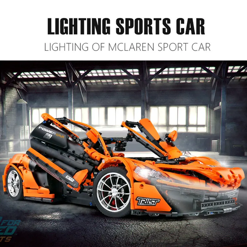 Высокотехнологичный автомобиль MOULD KING 13090 совместимый с 20087 McLarens P1 Hypercar 1:8 APP