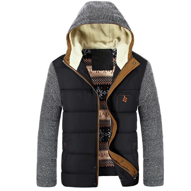 Зимняя мужская куртка верхняя одежда ветронепроницаемое пальто с капюшоном