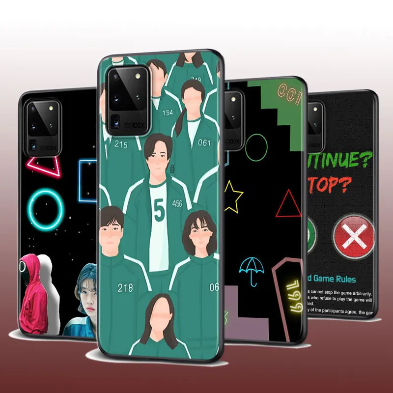 

Phone Case Squid Game TV 456 For Samsung Galaxy S21 S20 FE Ultra Lite S10 5G S10E S9 S8 S7 S6 Edge Plus Black TPU Cover