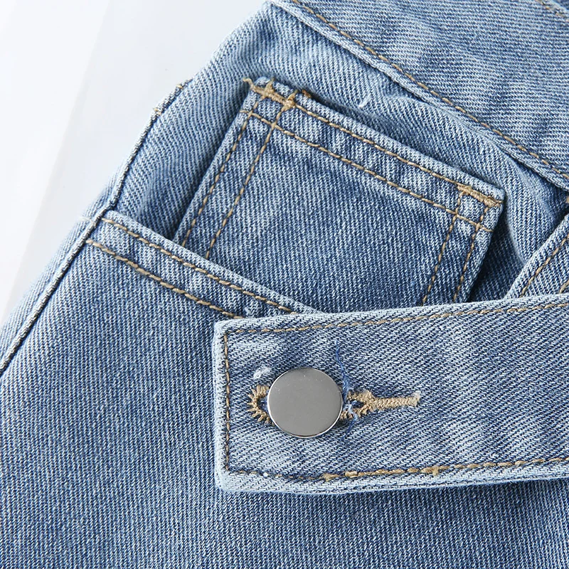 

DenimColab High Waist Fashion Asymmetric Belt Straight Pants Women Boyfriend Jeans Baggy Vintage Woman Casual Jeans Trousers