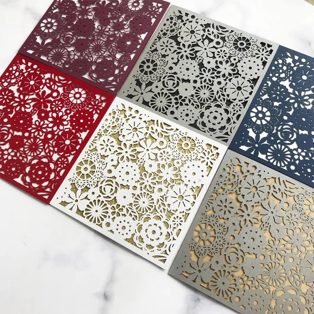 

40PCS/LOT Garden Theme Flower Wedding Invitation Card Envelope Invitation Card Anniversary Ceremony Party Invitation Card