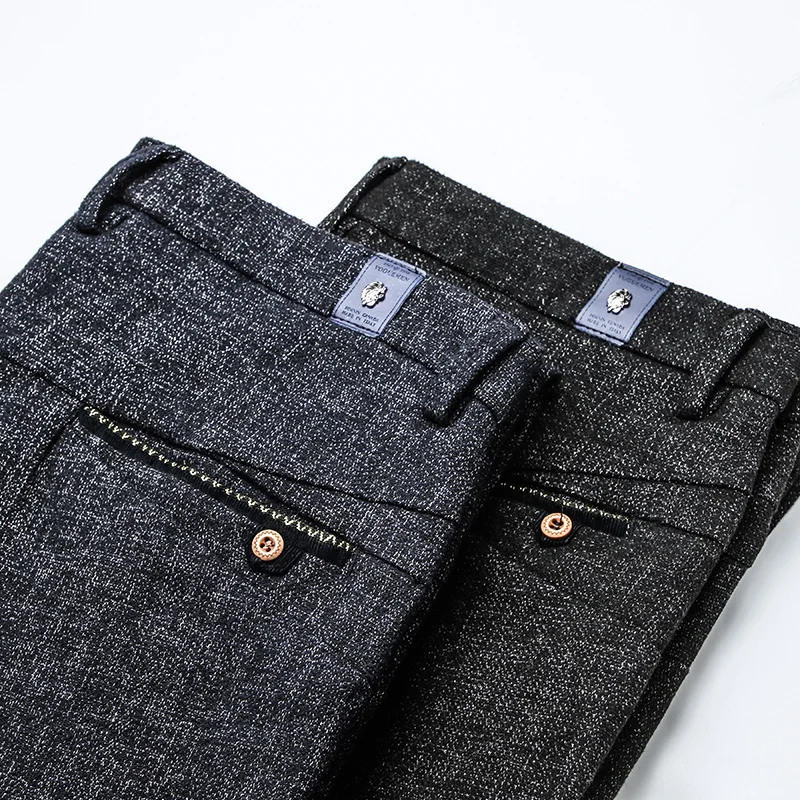 Новинка Осень зима 2019 мужские плотные повседневные брюки деловая мода маленькие