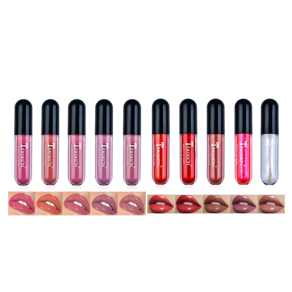 

Women Girls Lip Gloss Long Lasting Moisturizing Makeup Glitter Lipstick
