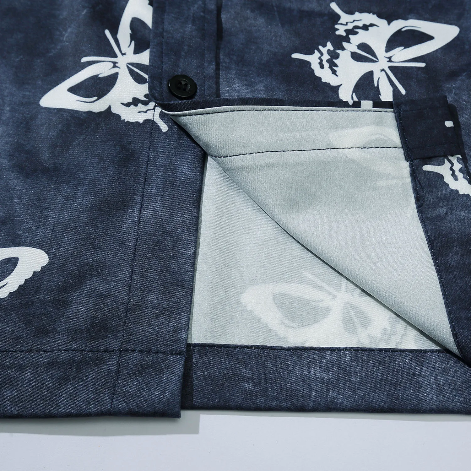 Гавайская пляжная рубашка с изображением бабочек для мужчин свободные хлопковые