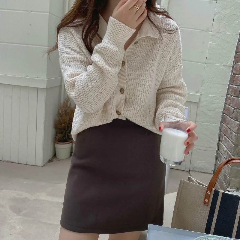 Ленивый стиль свитер кардиган пальто для женщин 2021 Ранняя осень новый свободный