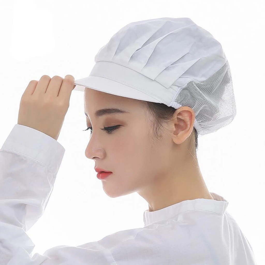 Cook Half Mesh Chef Catering Baker Kitchen Food Factory Service Worker Hat