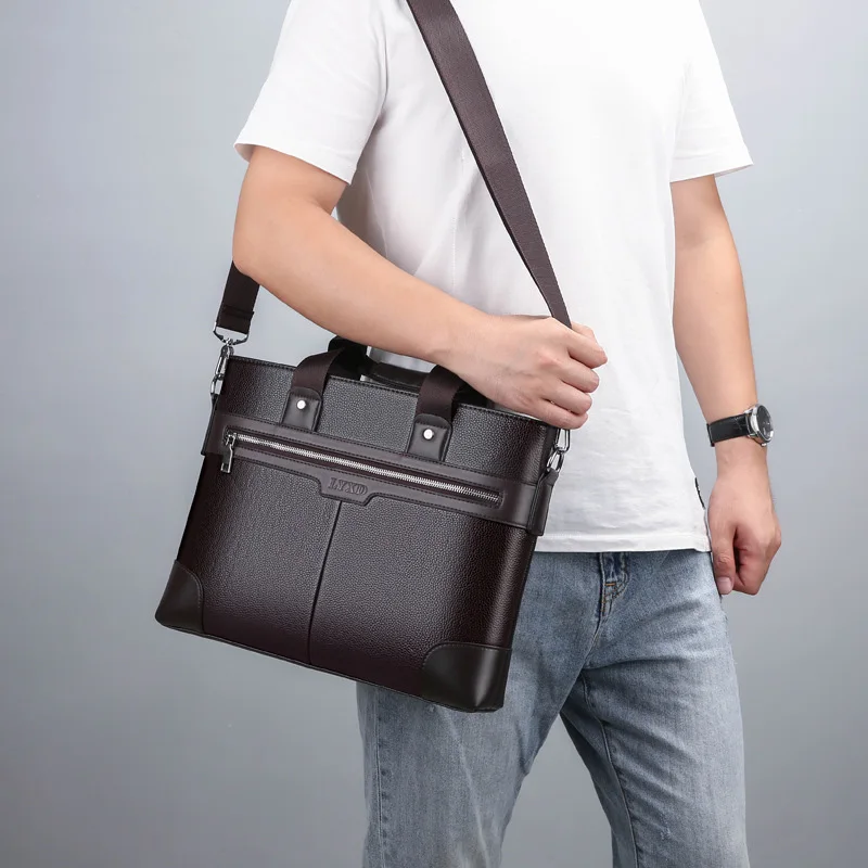 2021 Business Bag Men's Briefcase PU Leather Shoulder Bag Briefcases Male Laptop Handbags Messenger Bags Totes Male
