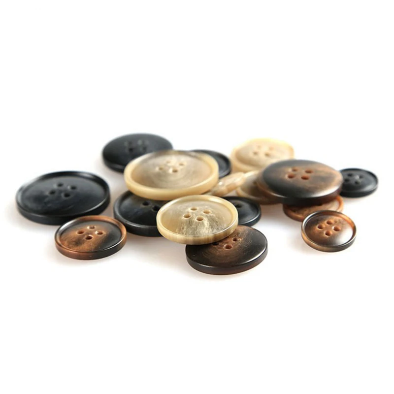 Высококачественные полимерные пуговицы с имитацией рога 15-28 мм цветами