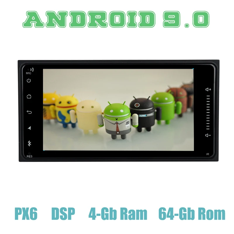 PX6 Android 9 0 Автомобильный GPS радио мультимедиа для Toyota универсальный rav4 corolla hilux prado