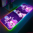 Игровой коврик для мыши Moneko с аниме, RGB мини-коврик для клавиатуры ноутбука с замком, коврик для мыши со светодиодной подсветкой, игровые аксессуары XXL