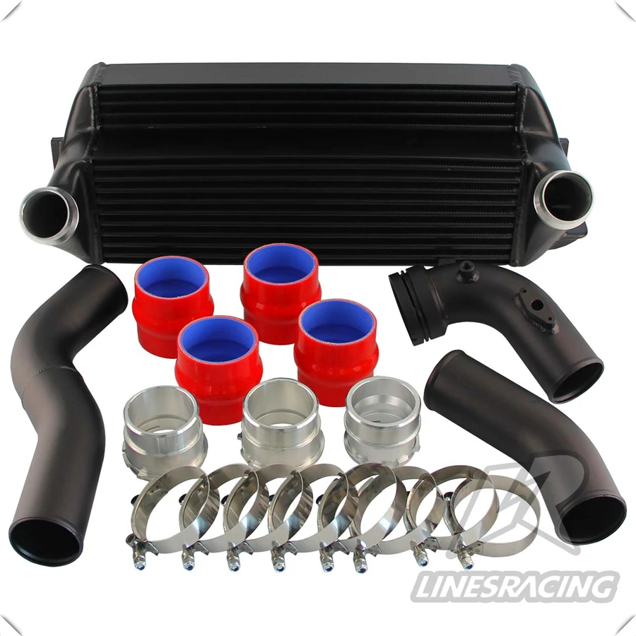 Болт на FMIC Racing Front Mount Intercooler W/Комплект алюминиевых труб подходит для серии B * MW