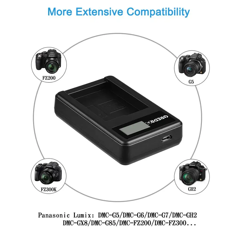 1500 мА/ч DMW-BLC12 ДМВ BLC12 DMW-BLC12E Батарея + ЖК-дисплей Зарядное устройство для цифрового