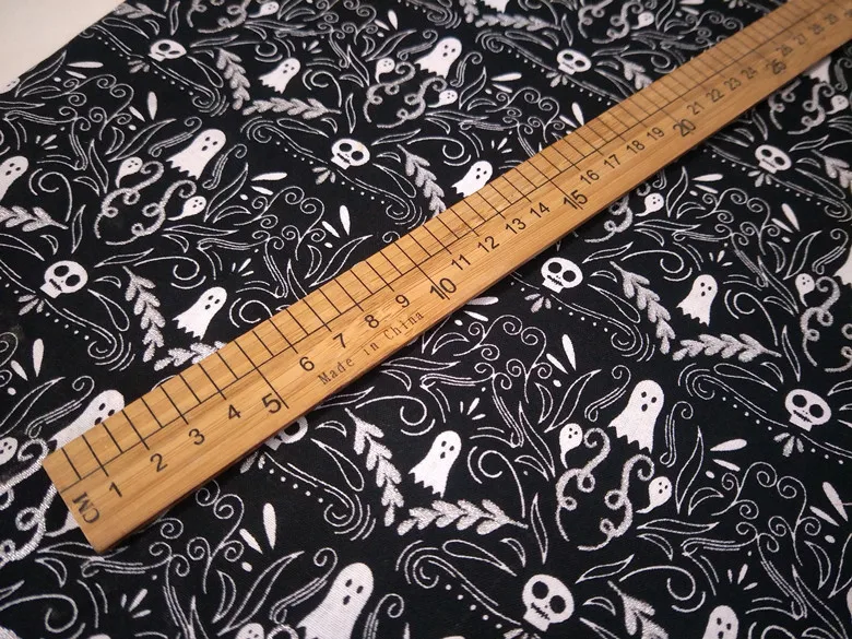 Хэллоуин Призрак Череп бронзовая Печать Хлопок Ткань для шитья пэчворк ткань