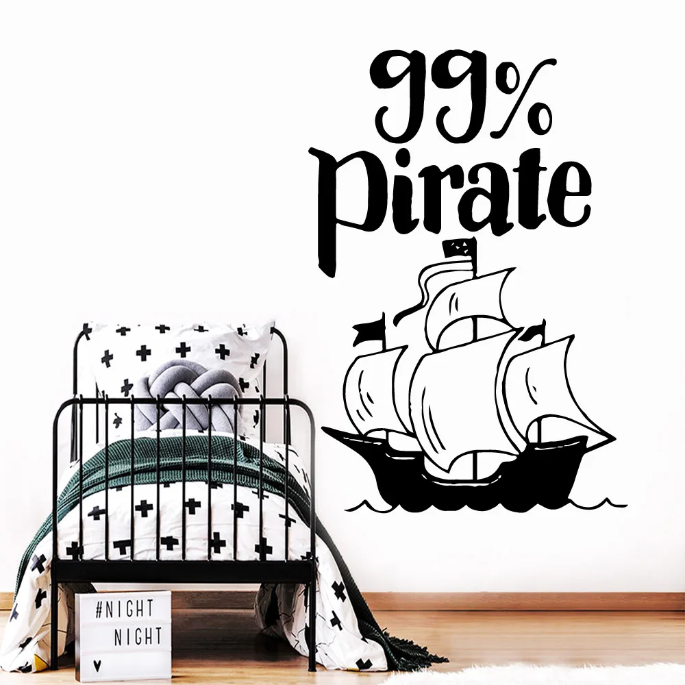 Diy корабль пиратский настенный стикер виниловый домашний декор для гостиной
