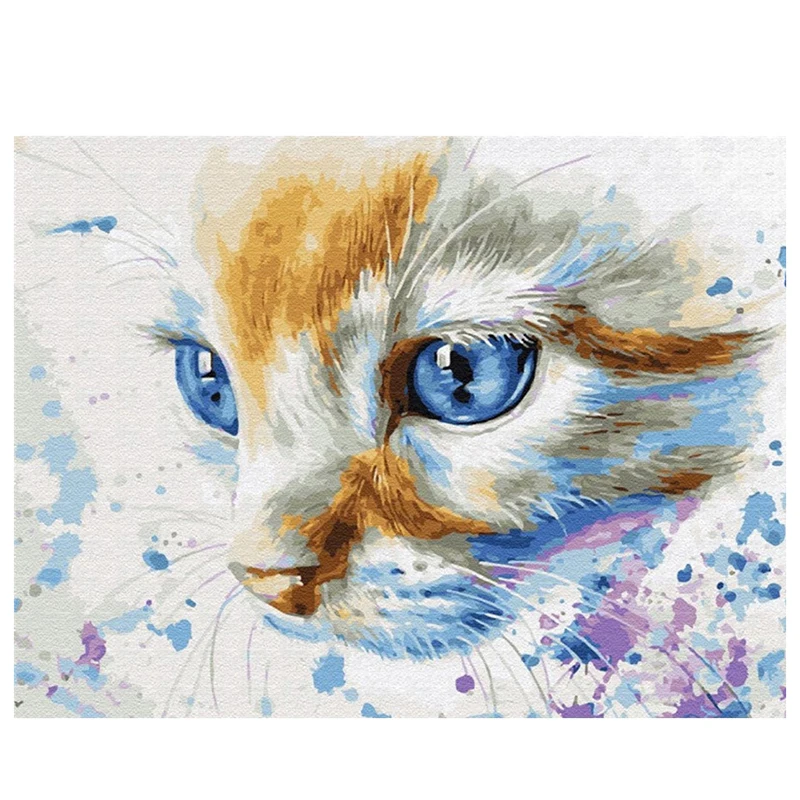 

Diy 5d Full Diamond Embroidery Animal Mosaic Diamond Painting Colorful Cat Handmade Furniture Decoration Hobby Gift