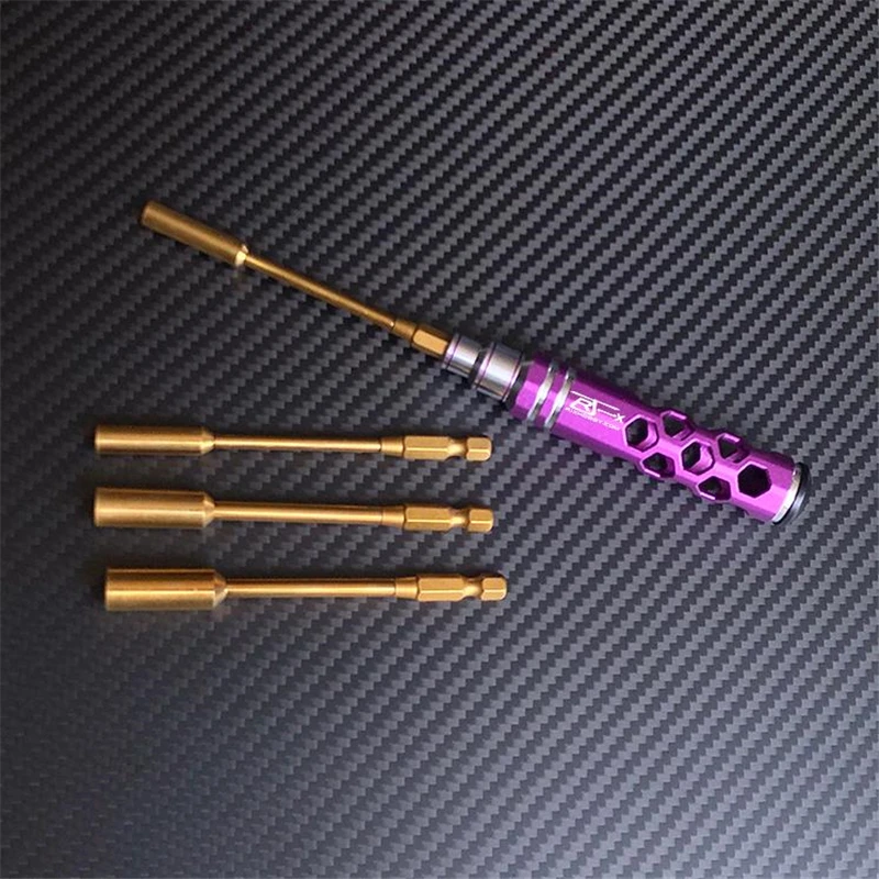 

RJX 4.0/ 5.5/ 7.0/ 8.0mm 4 In1 6.35mm Hex Screw Nut Driver Repairing Tool For RC Models Car Boat FPV Airplane