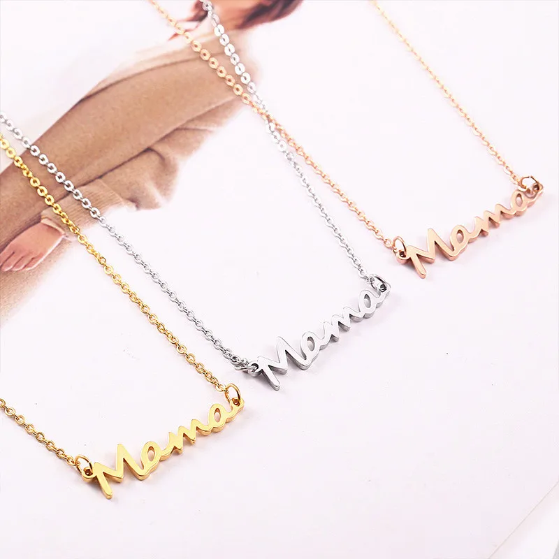 

2021 Mother's Day Mama Letter Pendant Necklace For Women 3 Colors Mom Nameplate Clavicle Chain Choker Personality Jewelry Gift
