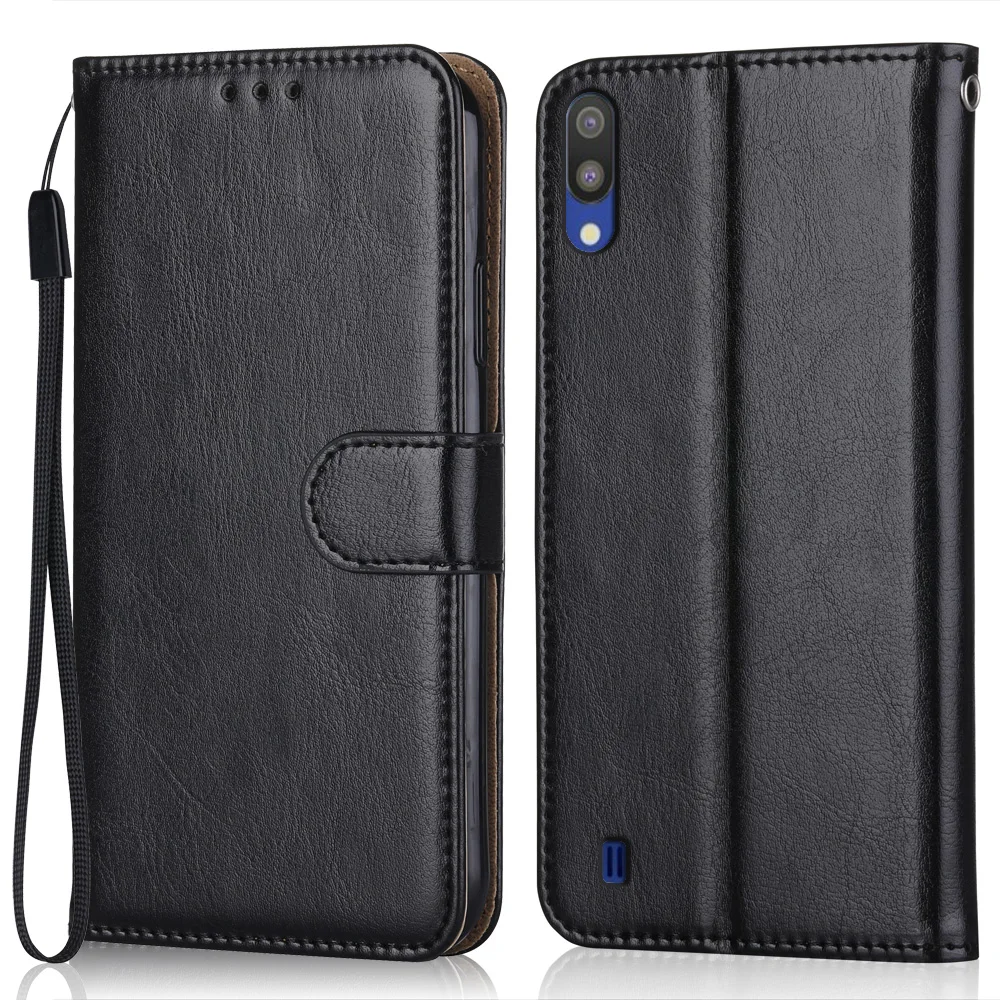 Роскошный кожаный чехол-книжка Folio для Samsung Galaxy M10 M105 M105F M105F-DS 6,22 ', чехол-книжка с подставкой, чехол для телефона с ремешком