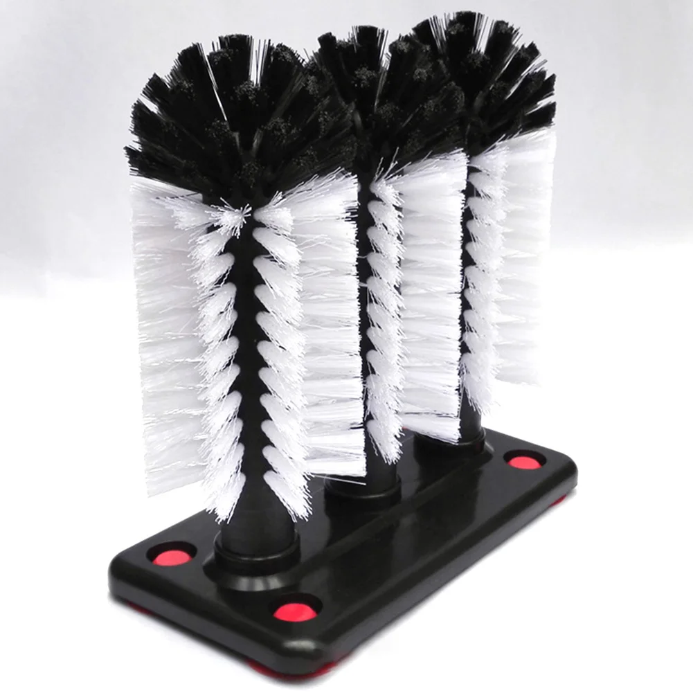 

Glass Washer Easy Install Universal Scrubber Tool Suction Base Bar Household Kitchen Pub Catering 3 Brush Head Cleaning