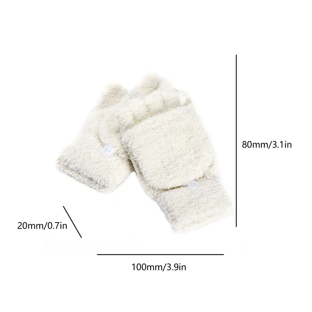 

1 Pair Lasting Comfort Soft Velvet Girls Gloves Women Hand Wrist Warmer Winter Fingerless Gloves Mitten