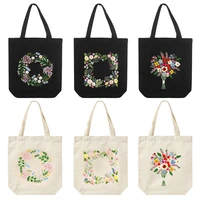 1 set embroidery kit with flower pattern canvas carrying bag diy cross stitch sewing art crafts sewing needlepoint kits