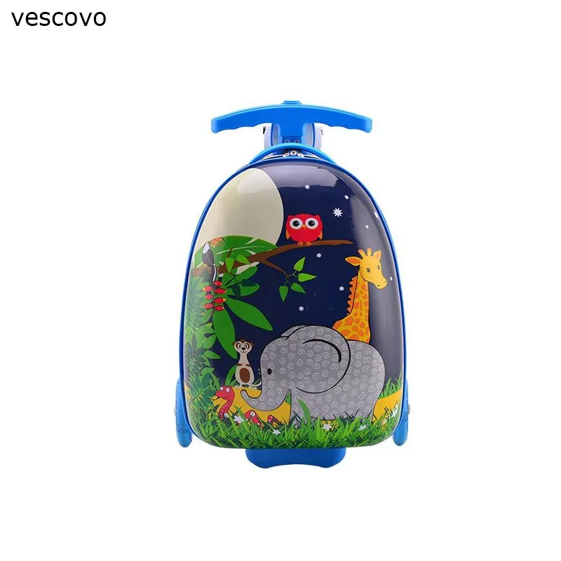 vescovo 16&quot inch child cartoon scooter luggage cute carry on trolley suitcase rolling for kids | Багаж и сумки