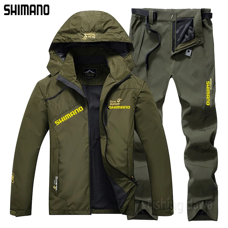 

New Spring Autumn Waterproof Windproof Fishing Suit Set Daiwa Thin Hooded Fishing Jacket Breathable Quick Dry Fishing Pants