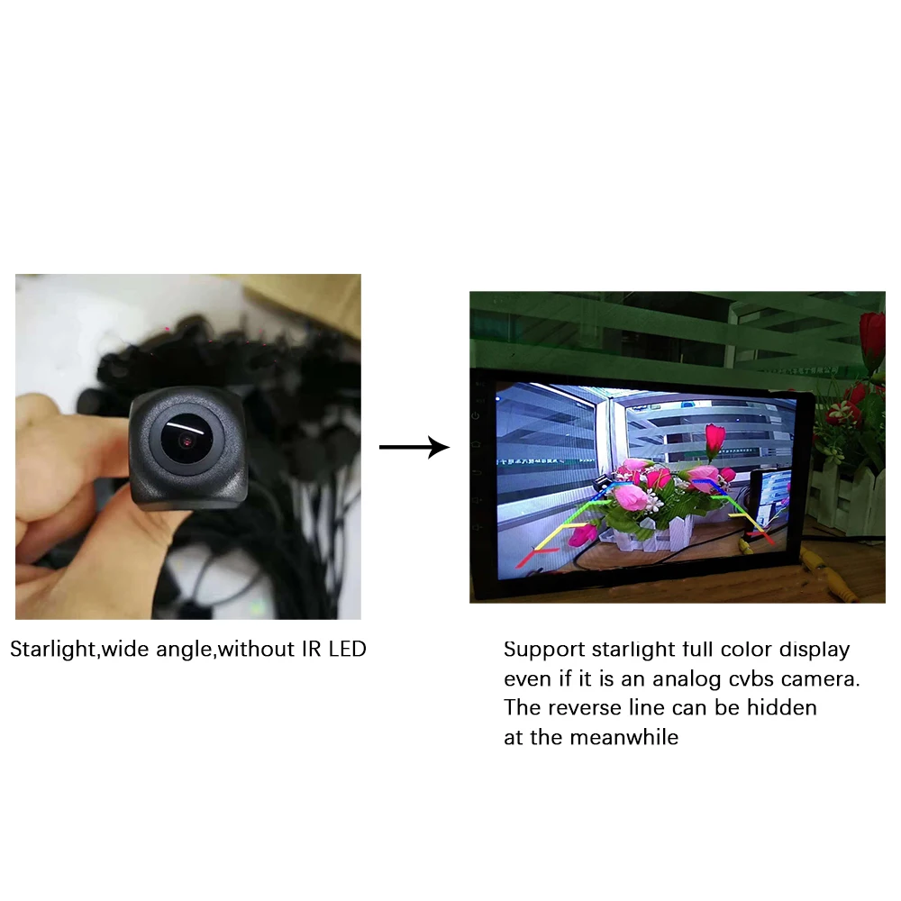 Камера заднего вида Sony CCD 480tvl аналоговая широкоугольная водонепроницаемая 170