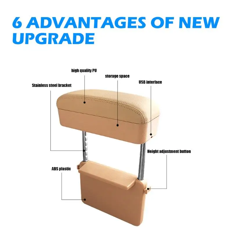 Универсальный автомобильный подлокотник коробка для сиденья регулируемая