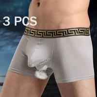 3pcsbag underwear men mens hollow out separates scrotum modal cotton male mens underwear boxer shorts cuecas sexy underpants