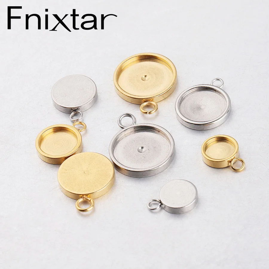 Fnixtar – plateau à pendentif rond en acier inoxydable  diamètre intérieur 6/8/10/12mm  résultats de