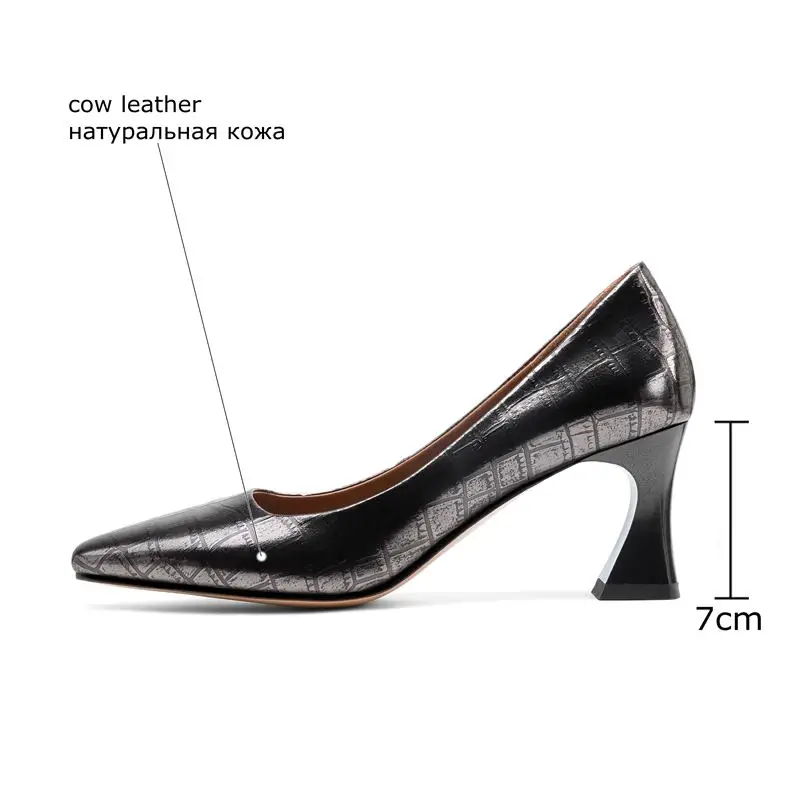 

ALLBITEFO comfortable natural genuine leather high heels thick heel fashion women pumps high heel shoes club party wedding shoes