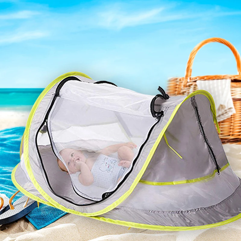 Baby Beach Tent With Pool 2023 Upgrade Easy Fold Up＆Up Unique Ocean World Beach Tent Sunshade Awning Protection Outdoor