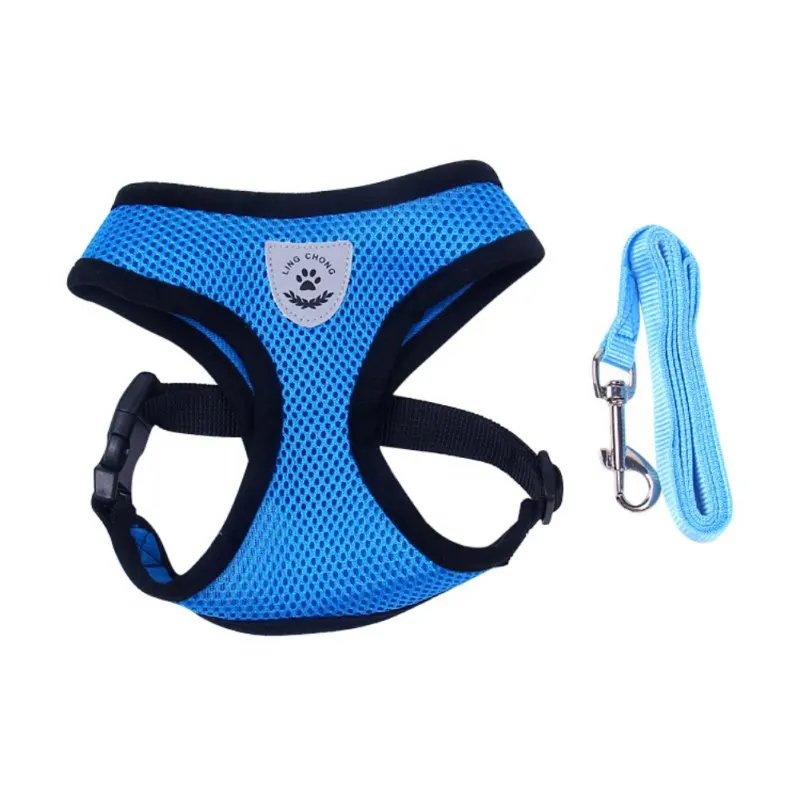 

Cat Dog Adjustable Harness Vest Walking Lead Leash For Puppy Dogs Collar Polyester Mesh Harness For Small Medium Dog Cat Pet