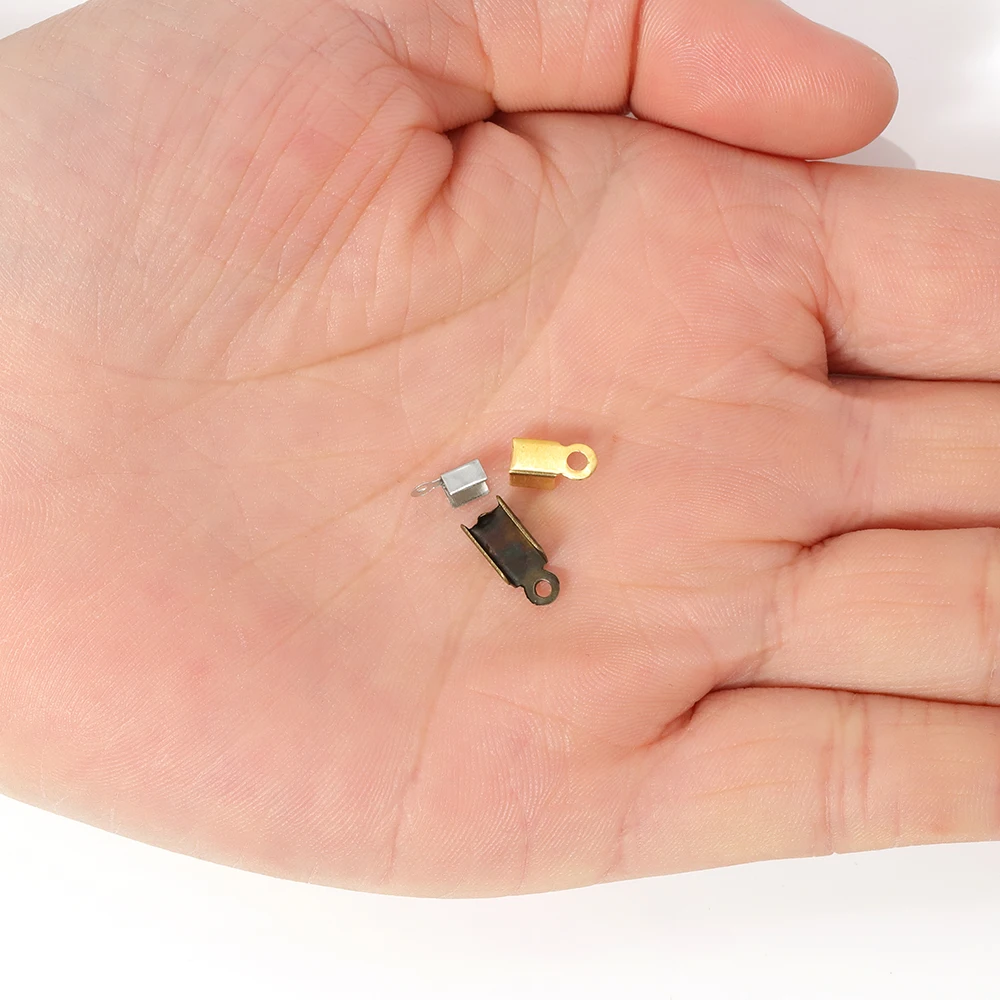 200 шт Металлические концевые заглушки для кожаного шнура