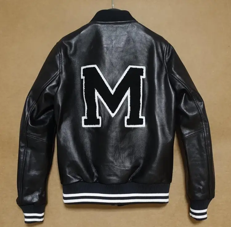 Moda italiana primavera otoño ropa de mujer piel de oveja auténtica natural de piel de cordero chaqueta de pareja negro xxl