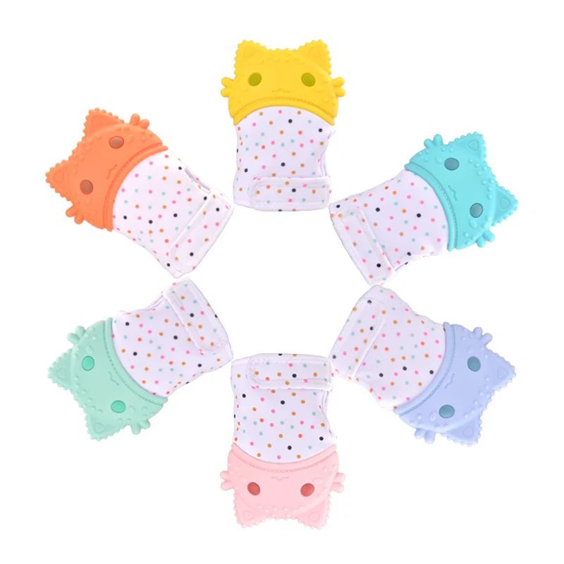 1 шт. Силиконовые Детские Прорезыватели для зубов Мультяшные перчатки безопасный