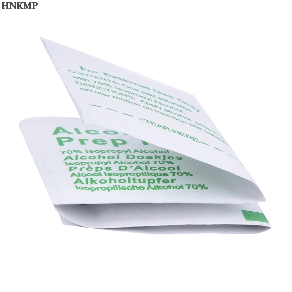 

100pcs/Box Professional Alcohol Swabs Pads Wet Wipes 70% Isopropyl First Aid Home Skin Cleanser Sterilization Wholesale
